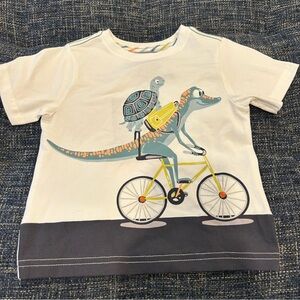 Jarvis Archer Boys Graphic Short Sleeve Tee Shirt White Lizard Turtle
